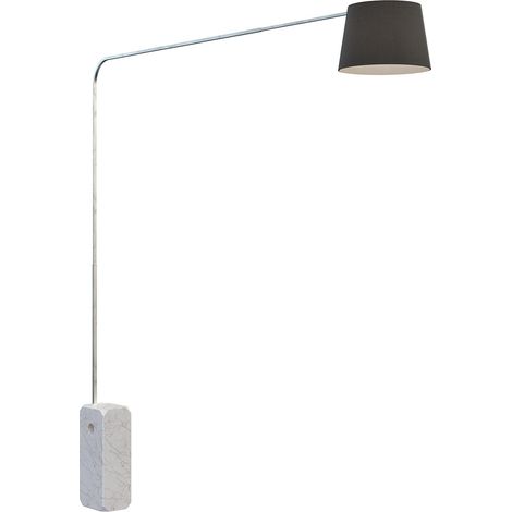 Piantana Contemporanea Corner Marmo Bianco Diffusore Tessuto Nero 1 Luce E27