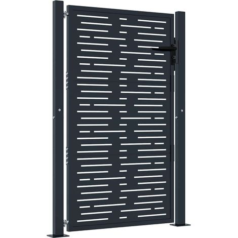 Maison Exclusive - Gartentor Anthrazit 100x150 cm Stahl Quadratis