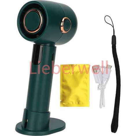 Ventilateur portatif intelligent à affichage numérique, silencieux, petit ventilateur à turbine, portable, USB, pour bureau, vert (1/5)