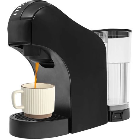 Machine à café, puissance de 1400W, extraction à 20 bars, noir (1/2)