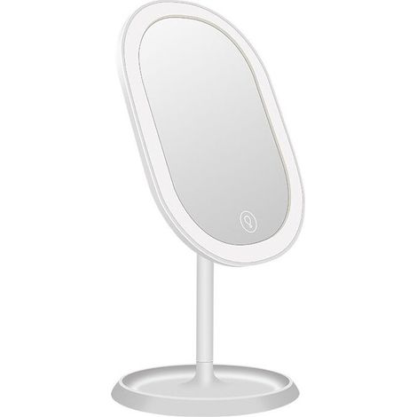 LED Mirror, Smart Light Settings & USB Charging, 180° Foldable Tabletop Mirror (1/5)