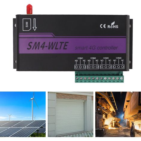 [Controlador GSM/4G con 4 relés] [Alarma por SMS/Aplicación/Temperatura/Humedad] [Aluminio] (1/5)