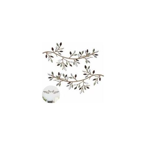 Feuille D\\'arbre Décoration Murale En Métal Vigne Branche D\\'olivier Feuille Art Mural Artistique 2 Pièces Signe Décoratif Sculpture Murale Robuste Décoration De La Maison Pour Salon Chambre (1/5)