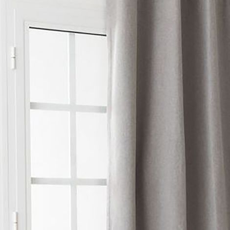 Rideau obscurcissant et isolant à galon fronceur Argent 140x260 cm (1/2)