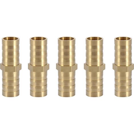 5pcs Raccord Laiton Droite 2 Voies 10mm Pour Tuyau Air Eau Huile (1/5)