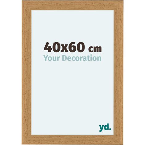 Cadre photo 40x60 cm en hêtre et MDF – Verre acrylique anti-reflets – Adapté pour peinture diamant et puzzle (1/5)