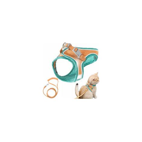 Cat harness with vest leash – Escape-proof – Soft and breathable material – Chest circumference 28-32 cm – Safe walks (1/5)