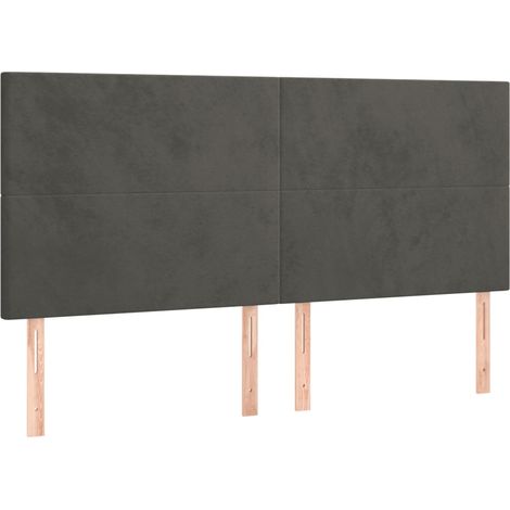 Tête de lit Gris foncé 160 x 5 x 118/128 cm Velours (1/5)