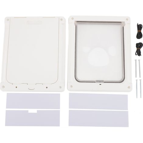 Porte pour animaux de compagnie silencieuse à double sens, résistante aux intempéries, pour intérieur et extérieur, pour chat ou chien, compatible avec les cages et enclos pour animaux de compagnie. (1/5)