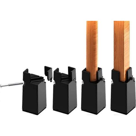 Rehausseurs de meubles réglables de 10 cm avec pince à vis, rehausseur de pied de lit de 10 cm, pour table, canapé, bureau, poids lourd (1/5)