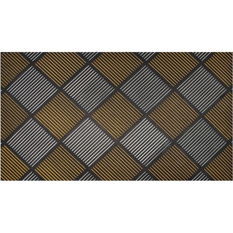 Platina Scraper Rubber Doormat, 40x70cm, Silver/Gold (1/4)