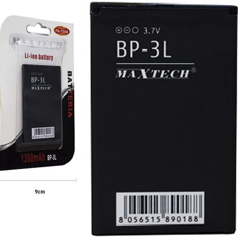 Trade Shop - LITHIUMAKKU KOMPATIBEL MIT BP-3L 1300 MAH 3,7 V HANDY MAXTECH PA-T044 - (1/2)