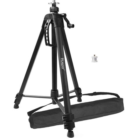 Trépied en aluminium tête plate niveau laser poignée niveau à bulle filetage 5/8"-11 adaptateur 1/4"-20 sac de transport inclus (1/5)