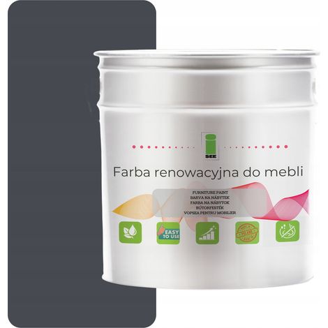 Peinture pour meubles de cuisine RAL7024 graphite brillant 1L pour façades en bois 2 en 1 (1/5)