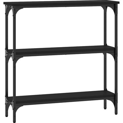 Table console，Table d'appoint，Bout de canapé，Meuble d'entrée noir 75x22,5x75 cm bois d'ingénierie