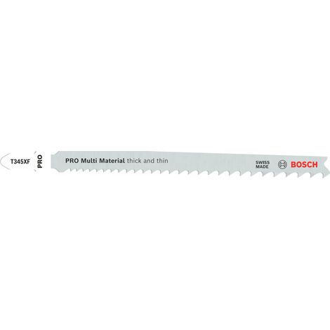 Bosch PRO Multi Material thick and thin T345XF Stichsägeblatt, 132 mm, 25 Stück