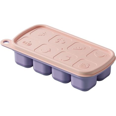 Bac a glaçons avec couvercle en silicone alimentaire pour congélation moule a glace pratique pour boissons et cocktails maison (1/5)