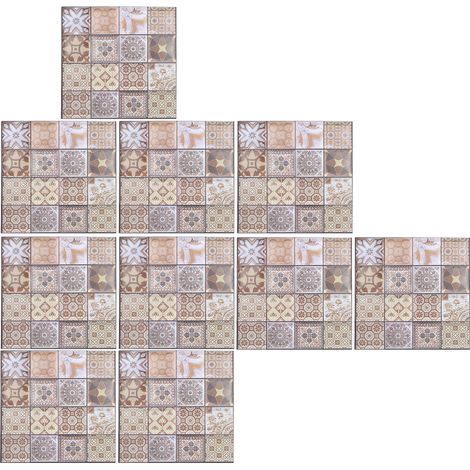 Lot de 10 stickers muraux 3D en PVC anti-collision, autocollants pour carrelage, pour crédence de cuisine ou salle de bain. (1/5)
