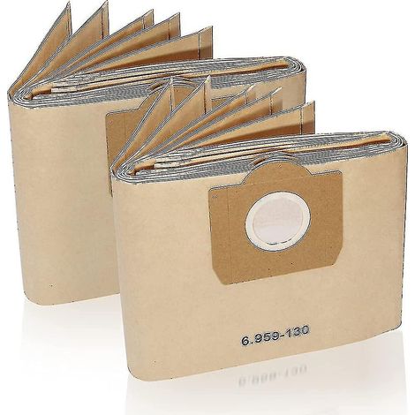 10 sacs aspirateurs en papier 6.959-130.0 pour aspirateurs WD3 WD3P (1/3)