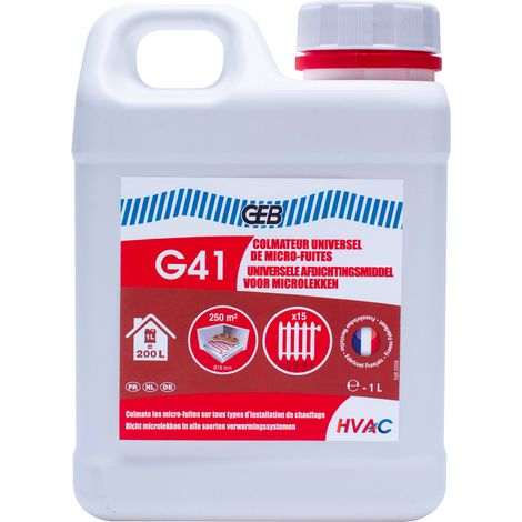 GEB – Colmateur antifuite pour chauffage central – Liquide 1L pour micro-fuites – Efficace sans chauffer – Élimine porosité tuyaux