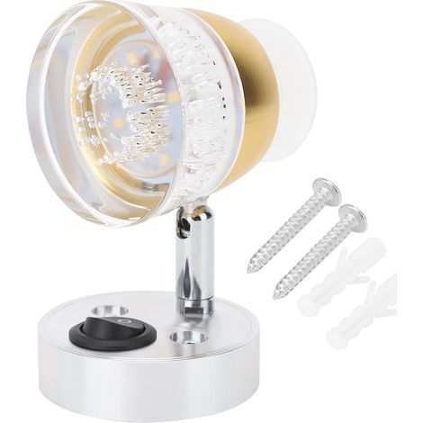 Lampe de lecture ovale à double tête LED 12V-24V avec interrupteur, veilleuse chaude pour camping-car, bateau, motorhome (1/5)
