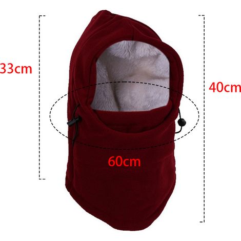 Masque facial de ski coupe-vent, bonnet chaud d'hiver, capuche ajustable pour temps froid (1/5)