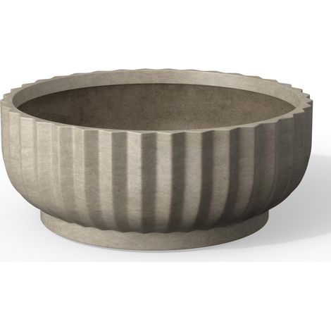 Kante Jardinière, béton Vieilli, 21 po de diamètre x 8,3 po de Hauteur (1/5)