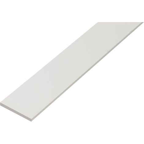 ALBERTS Flachstange, PVC weiß, LxBxS 2000 x 25 x 2 mm