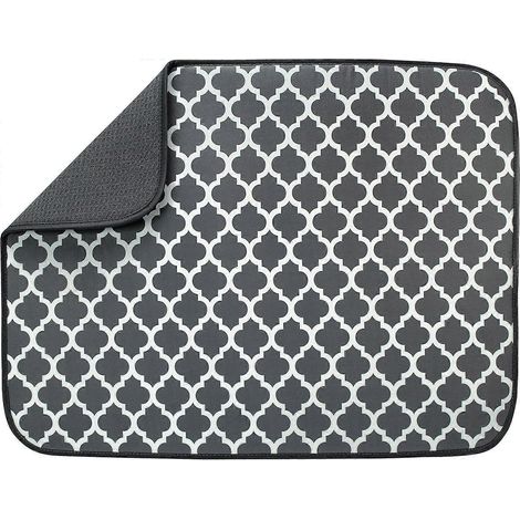 Tapis égouttoir à vaisselle en microfibre, coussin absorbant pour un séchage rapide (1/4)