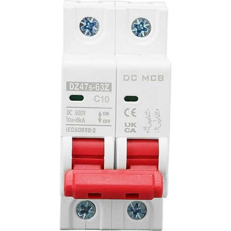 Miniatur-Magnetschutzschalter 2P 10A 500V für Photovoltaikanlagen, Gleichstromschutz, automatischer zweipoliger Schalter (1/5)