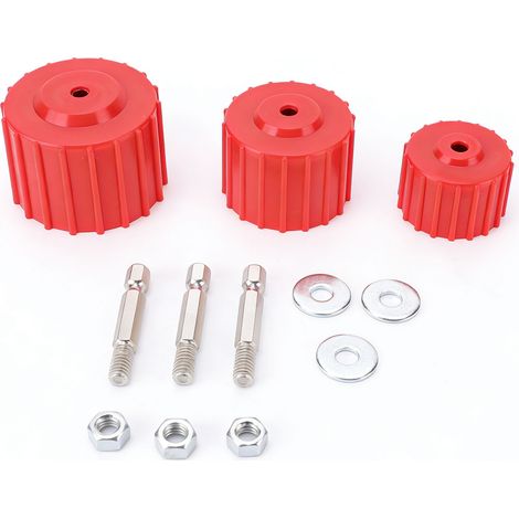 Ensemble de nettoyeurs de tuyaux en cuivre, 3 pièces, 1/2 pouces, 3/4 pouces, 1 pouce, pour perceuse, soudure, élimination de la peinture, Kit d'outils de plomberie en métal avec tige hexagonale de 1/ (1/5)