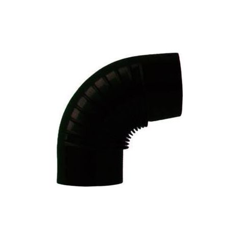 GOMITO SMALTATO DIAM.CM 13 - 90 GRADI NERO OPACO PER STUFA LEGNA - DF 701592