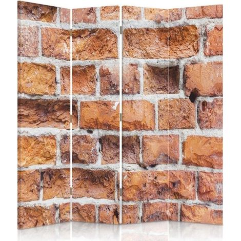 Paravento bilaterale, Muro di mattoni - 145x170 (1/5)