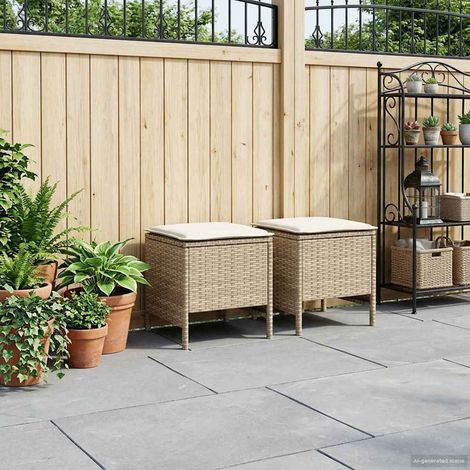 vidaXL Poggiapiedi da Giardino 2 Pezzo Beige e Crema 38 x 38 x 45