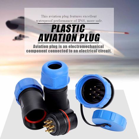 Connecteur de câble en ligne SP21 IP68 7 broches étanche en plastique pour aviation (7 broches)