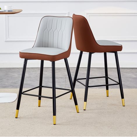 2er-Set Barhocker 100 cm mit Rückenlehne und Fußraste OKMYHOME (1/5)