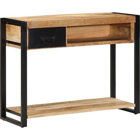 Console Table 100x35x75 cm Solid Rough Wood Mango vidaXL
