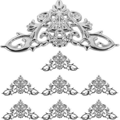 8 Pièces Protections d'angle Métalliques Triangulaires pour Boîte Bois, 6, (1/5)