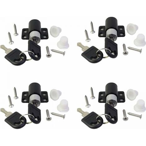 4 verrous de fenêtre noirs pour porte coulissante, bloc de verrouillage pour fenêtre coulissante (1/5)