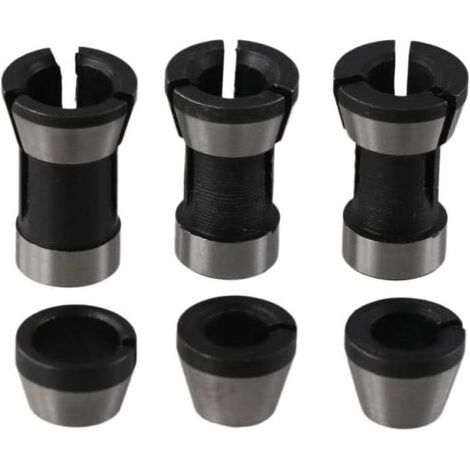 6-mm- (1/4")-8-mm-Fräszangenadapter, Stahlzangen, bündige Fräszangenadapter, 6er-Pack (1/5)