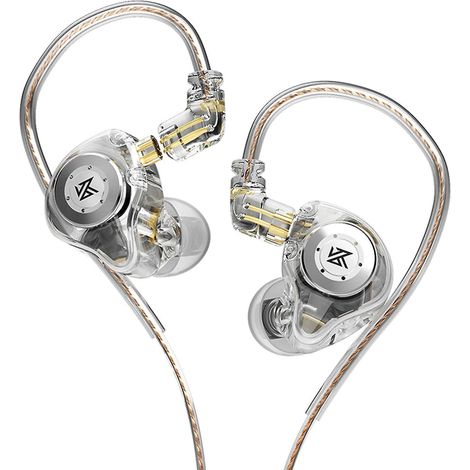 KZ EDX Pro In-Ear-Bühnenmonitor-Kopfhörer mit zwei magnetischen dynamischen Einheiten, Shock-Bass-Ohrhörer ohne Mikrofon – Weiß (1/5)