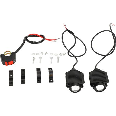 Paire de projecteurs de travail pour moto, à double source lumineuse LED jaune et blanche, avec feux de route auxiliaires. (1/5)
