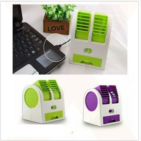 VENTILATORE E CLIMATIZZATORE MINI CONDIZIONATORE USB PC CASA UFFICIO AUTO