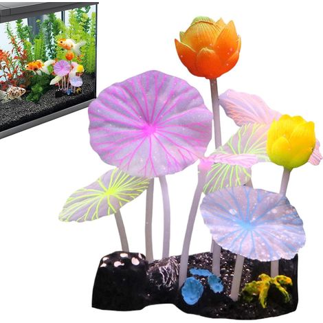 Corail artificiel réaliste couleurs vives, décor récif brillant pour aquarium domestique ou bureau (1/4)