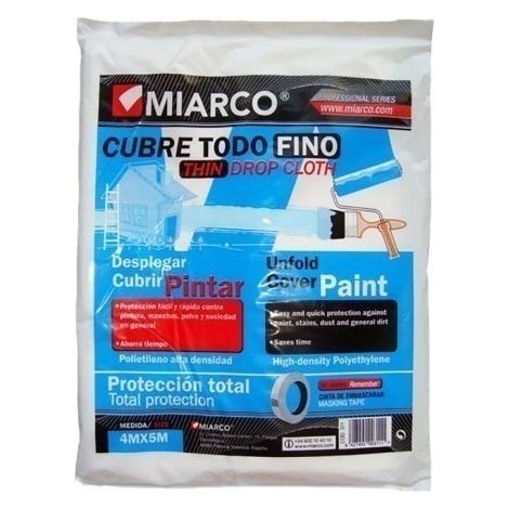 Cubretodo plastico 4x5mt fino miarco
