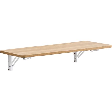 Table pliante murale en bois massif blanc, gain de place pour cuisine, buanderie et bureau à domicile (1/5)