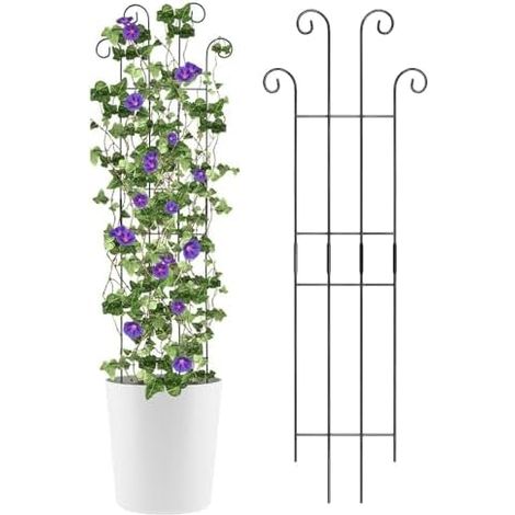 Treillis pour plantes d'intérieur – Aide à l'escalade en métal 82 x 27 cm fer de jardin modulaire vis Monstera, roses, clématites - (1/5)
