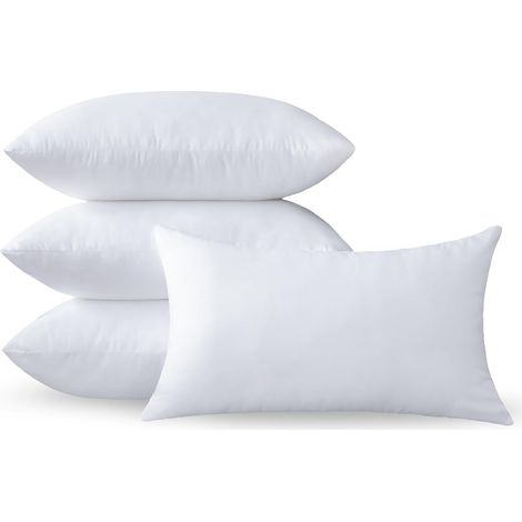 Coussins de Garnissage 30 x 50 CM Lot de 4 Petits Lombaires Doux et Moelleux Blancs Coussins Rectangulaires 12 x 20 Pouces Décoratifs Rembourrage Coussins pour Canapés Salon (1/5)