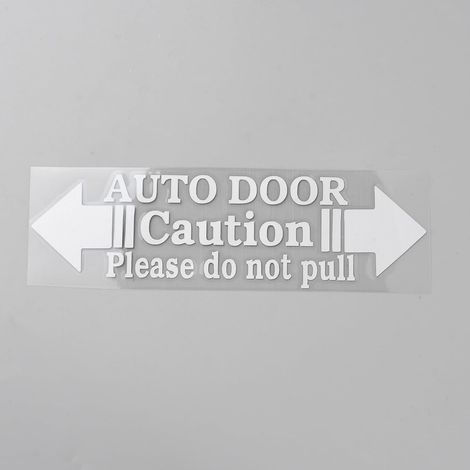 10 Autocollant de Porte Automatique «Attention» 20x6.2cm en Pet Amovible Imperméable Auto Adhésif Panneau de Signalisation Protection Contre Rayures Ne Pas Tirer Convient Également Vitres (1/2)