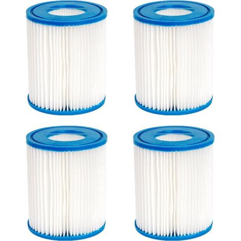 Packung mit 4 Poolfilterkartuschen Typ II, Höhe 135 mm, Durchmesser 104 mm, ABS-Polyesterpapier, kompatibel mit Modell 58094 (1/5)